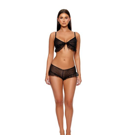 Glitter Mesh Bralette & Boy Short 2 pc Set