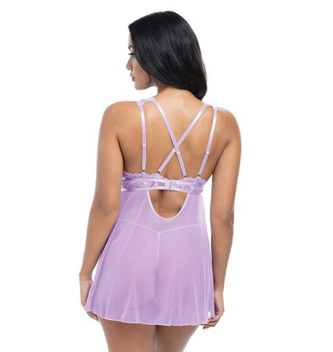 Stassi Lace & Mesh Lavender Babydoll
